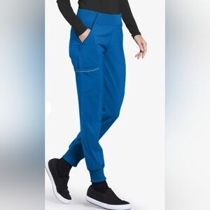 Infinity Women's 5-Pocket STRETCH Tapered Jogger Cargo Scrub Pants Blue XL